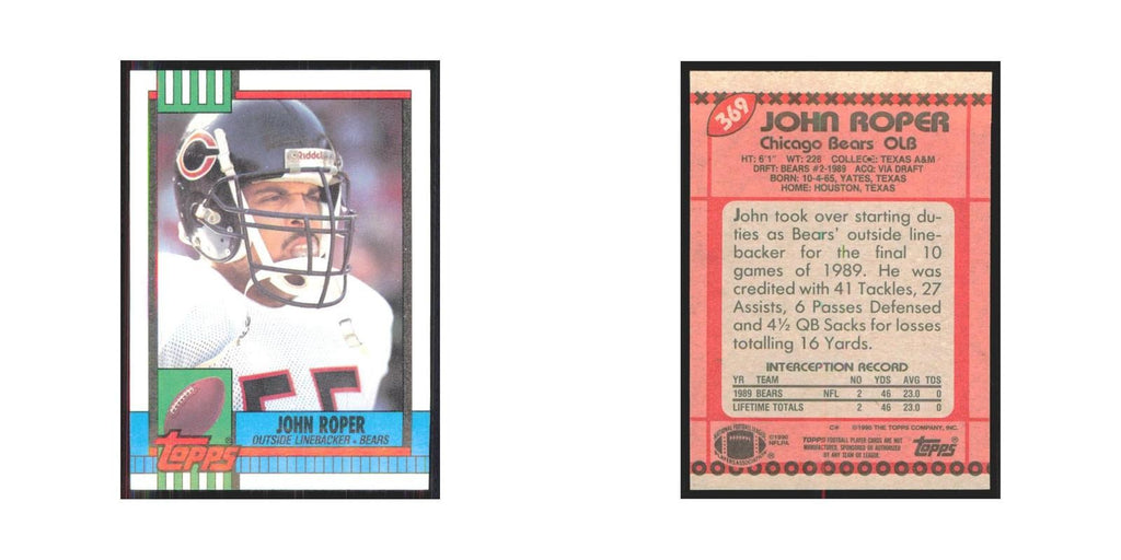 1990 Topps John Roper Bears #369
