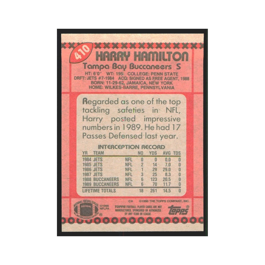 1990 Topps Harry Hamilton Buccaneers #410
