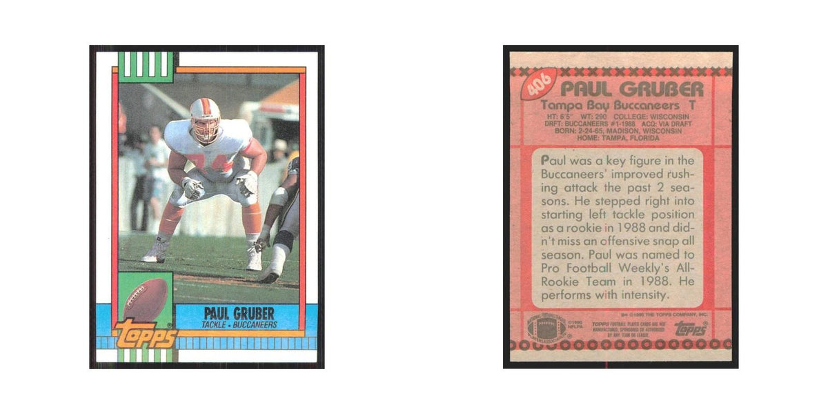 1990 Topps Paul Gruber Buccaneers #406