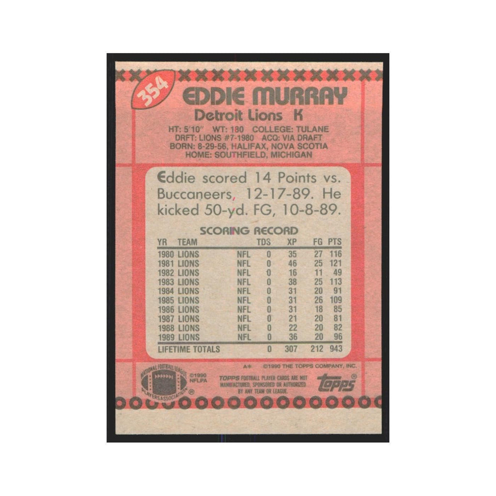1990 Topps Eddie Murray Lions #354