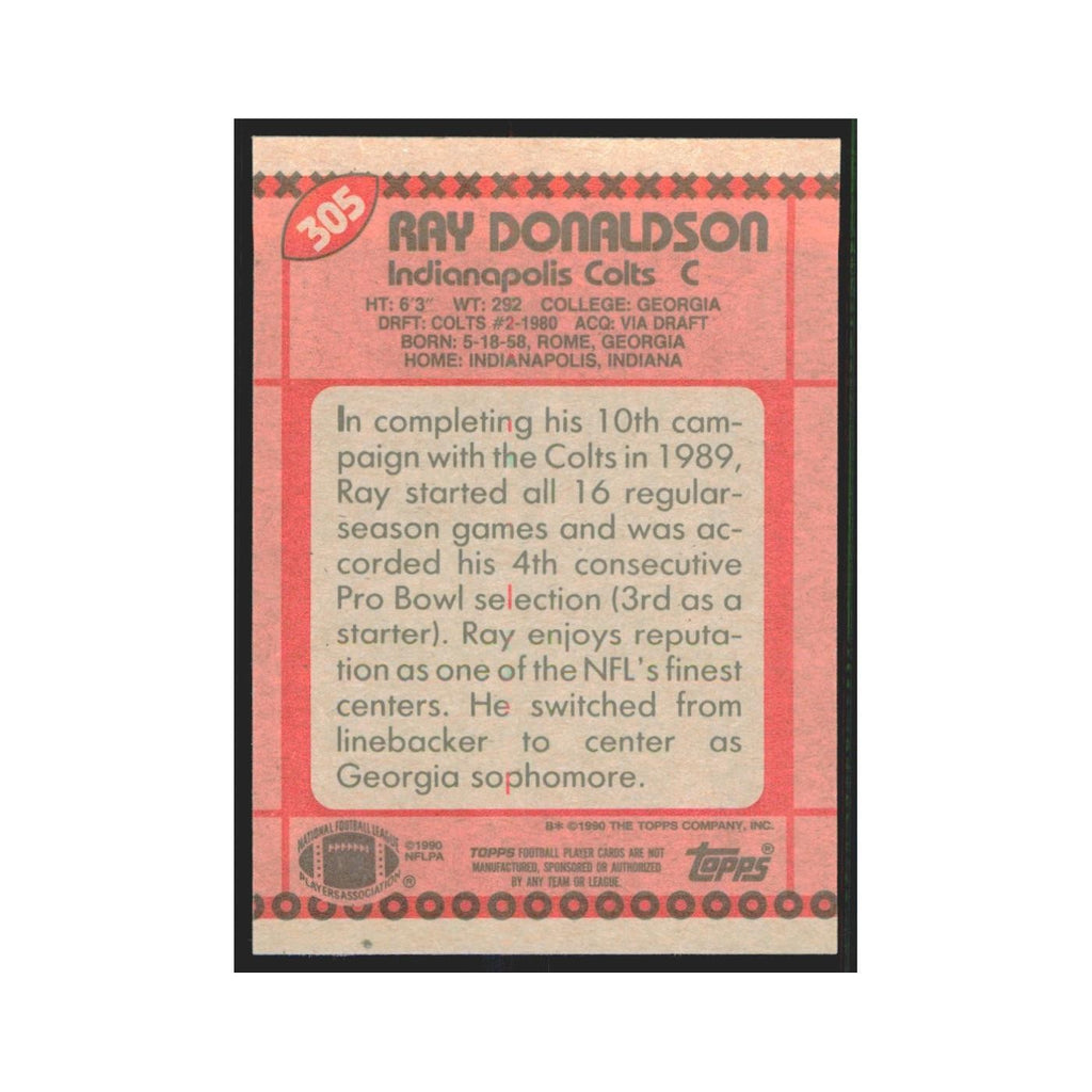 1990 Topps Ray Donaldson Colts #305