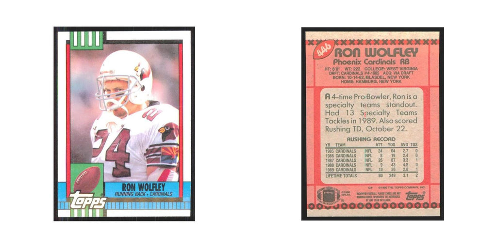 1990 Topps Ron Wolfley Phoenix Cardinals #446