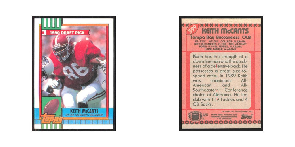 1990 Topps Keith McCants RC Buccaneers #399