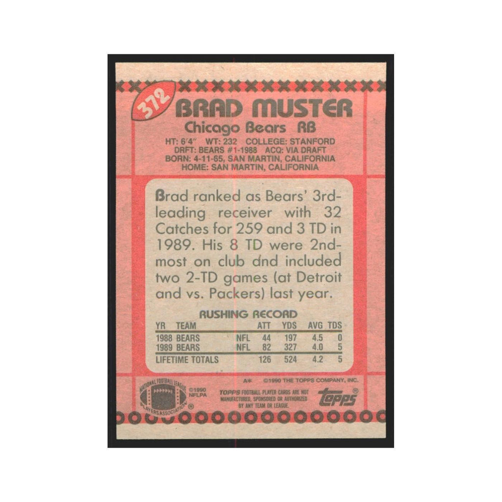 1990 Topps Brad Muster Bears #372
