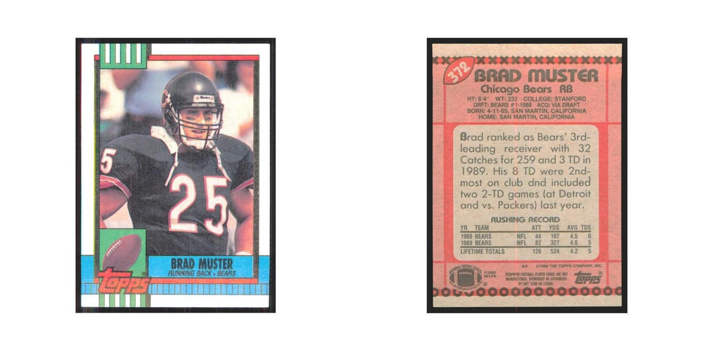 1990 Topps Brad Muster Bears #372