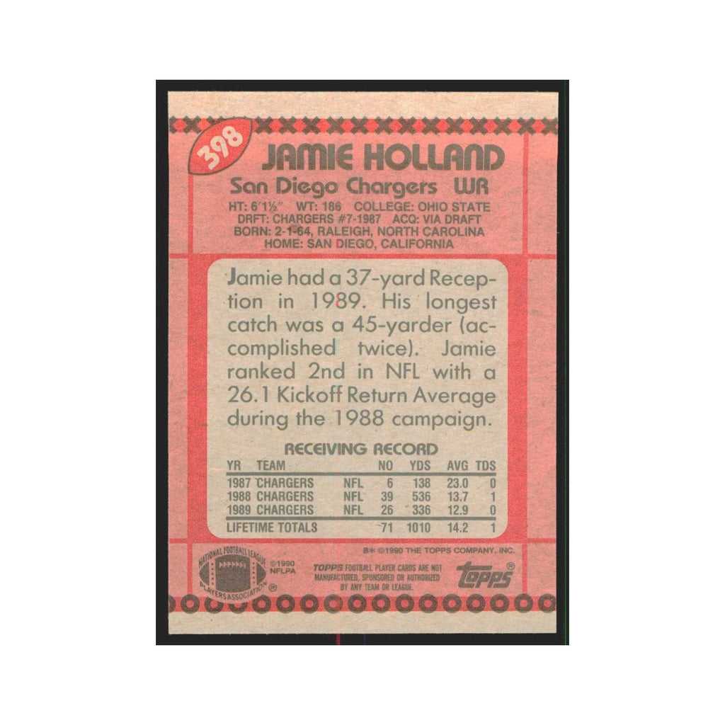 1990 Topps Jamie Holland San Diego Chargers #398