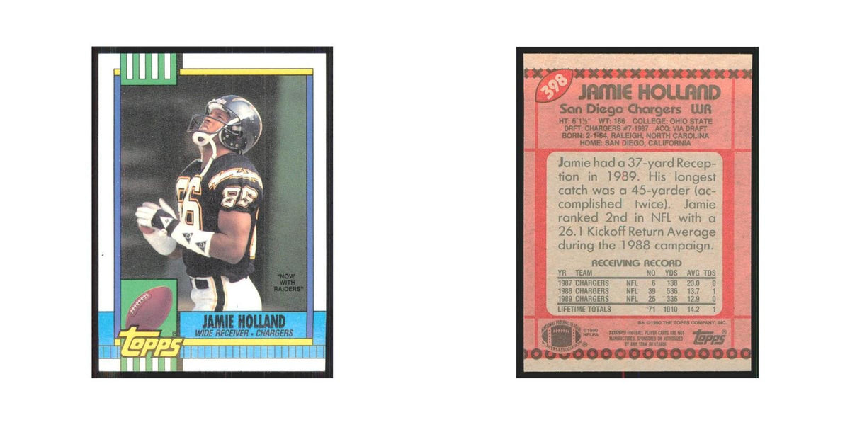 1990 Topps Jamie Holland San Diego Chargers #398