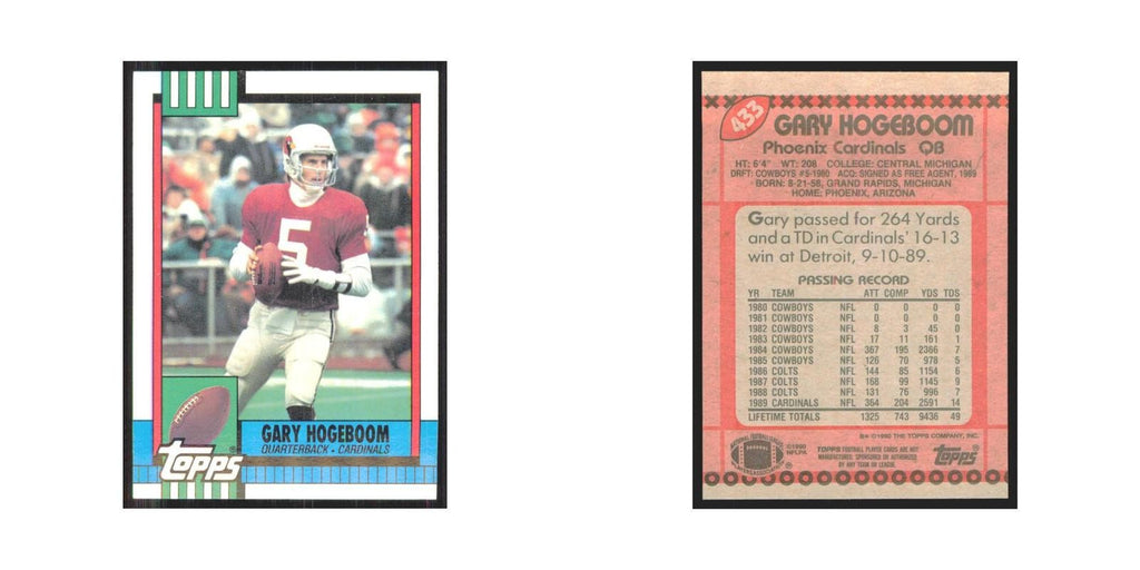 1990 Topps Gary Hogeboom Phoenix Cardinals #433