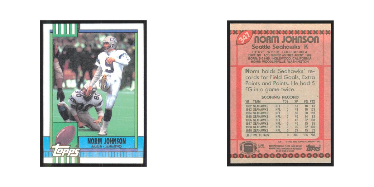 1990 Topps Norm Johnson Seahawks #347