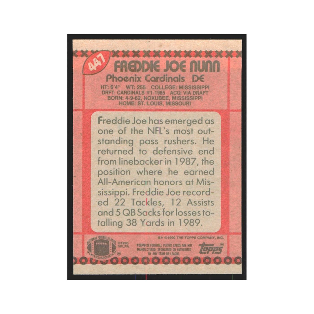 1990 Topps Freddie Joe Nunn Phoenix Cardinals #447