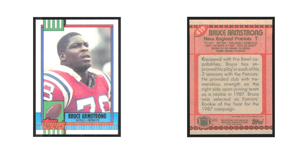 1990 Topps Bruce Armstrong Patriots #419