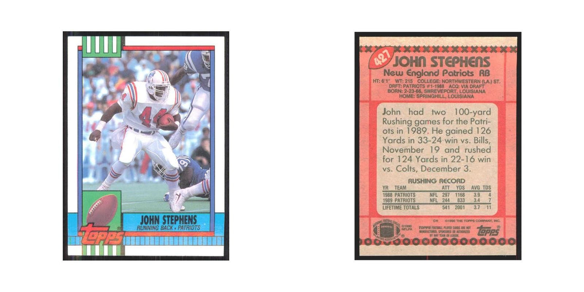 1990 Topps John Stephens Patriots #427