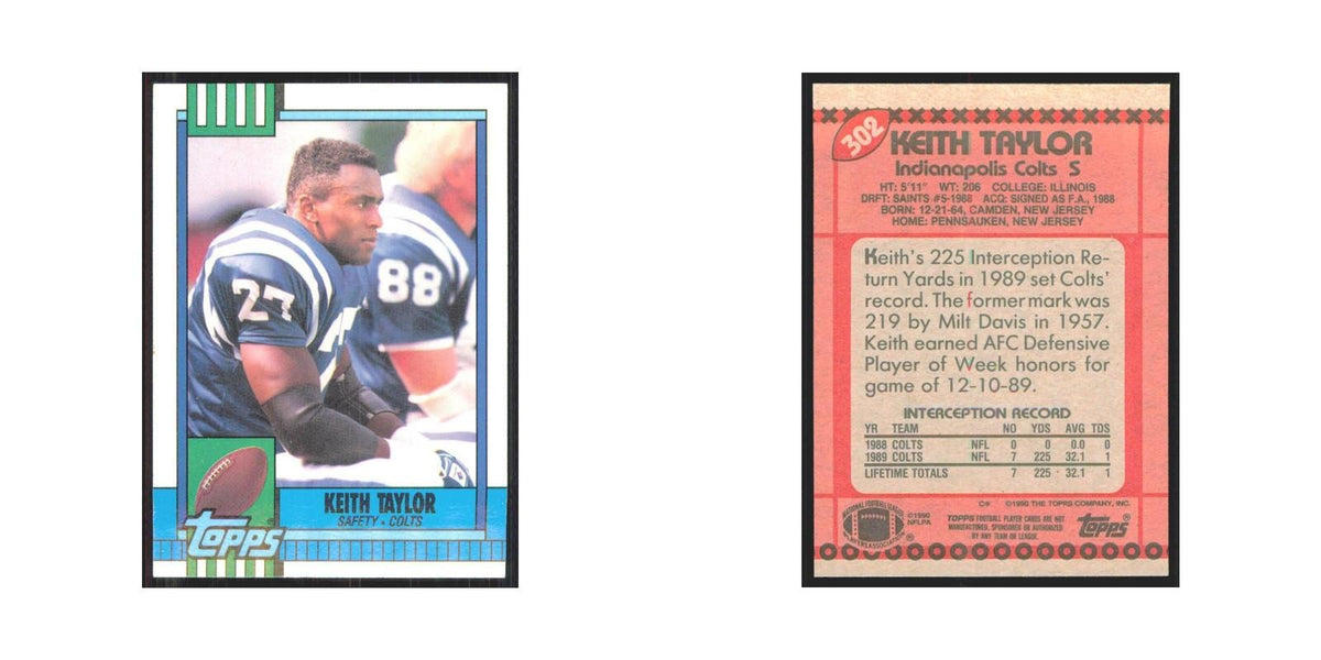 1990 Topps Keith Taylor Colts #302