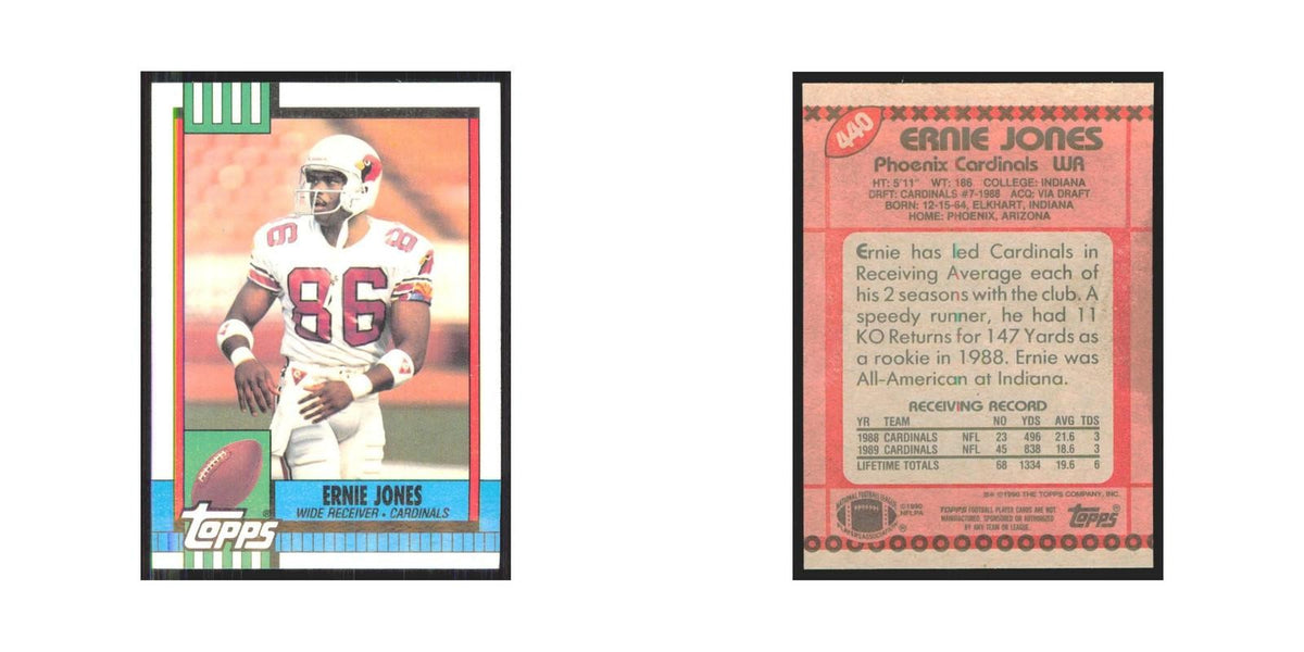 1990 Topps Ernie Jones RC Phoenix Cardinals #440