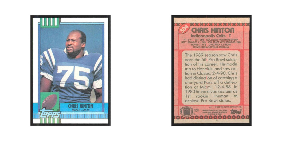1990 Topps Chris Hinton Colts #304