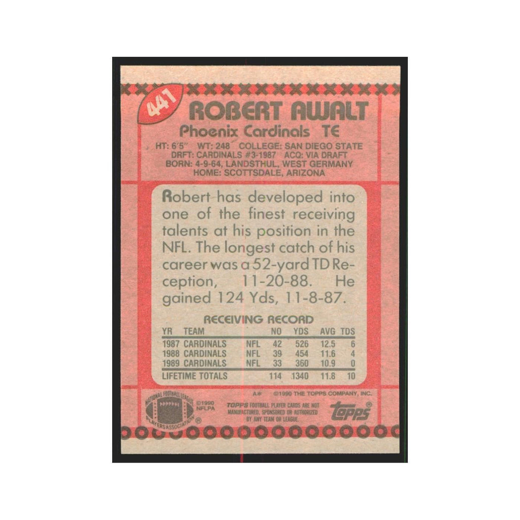 1990 Topps Robert Awalt Phoenix Cardinals #441