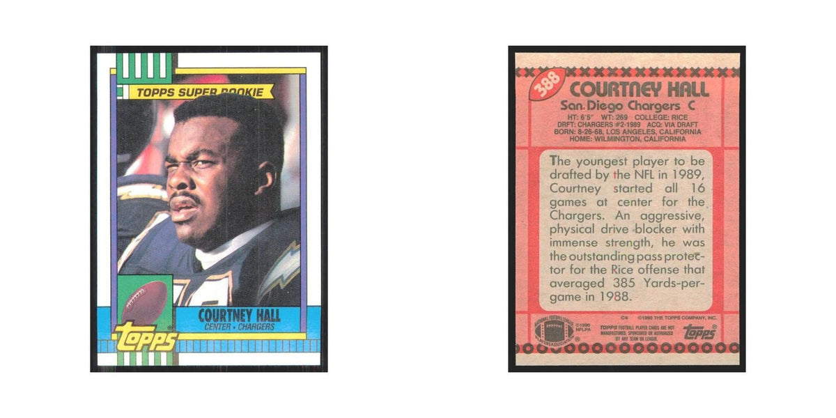 1990 Topps Courtney Hall San Diego Chargers #388