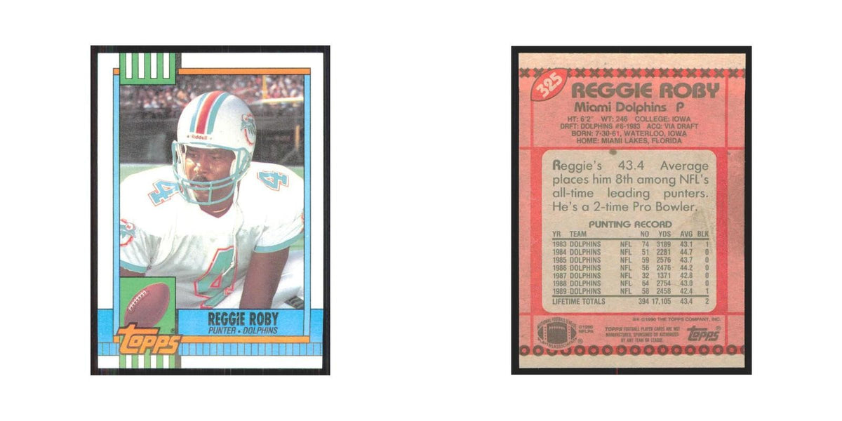 1990 Topps Reggie Roby Dolphins #325