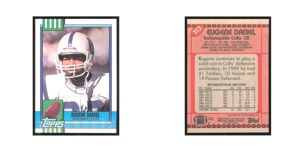 1990 Topps Eugene Daniel Colts #313