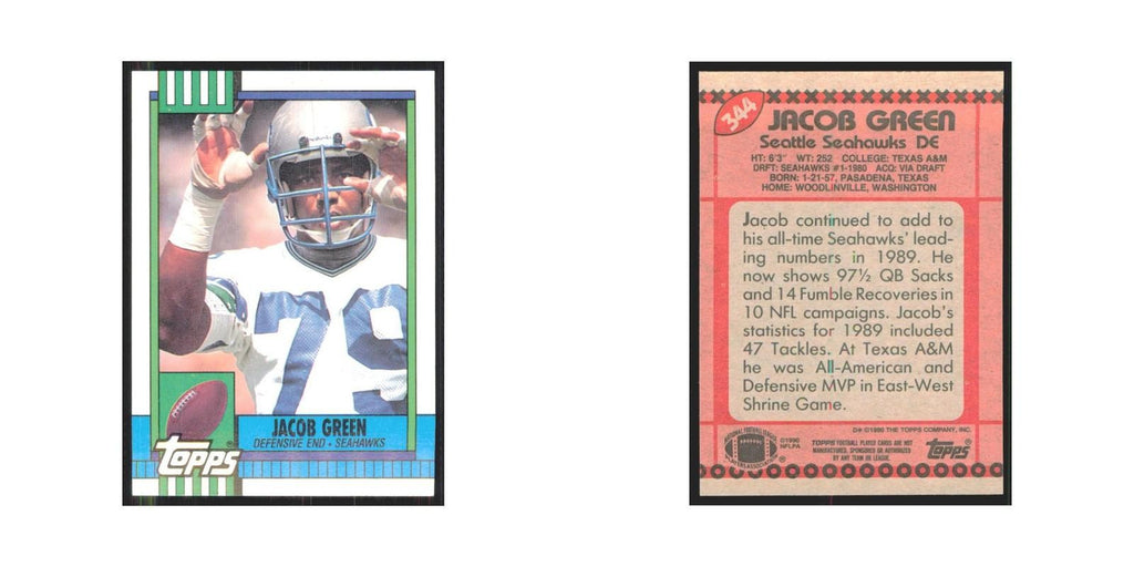 1990 Topps Jacob Green Seahawks #344