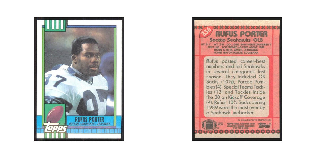 1990 Topps Rufus Porter Seahawks #336