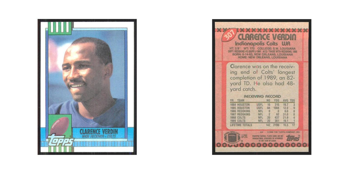 1990 Topps Clarence Verdin Colts #307