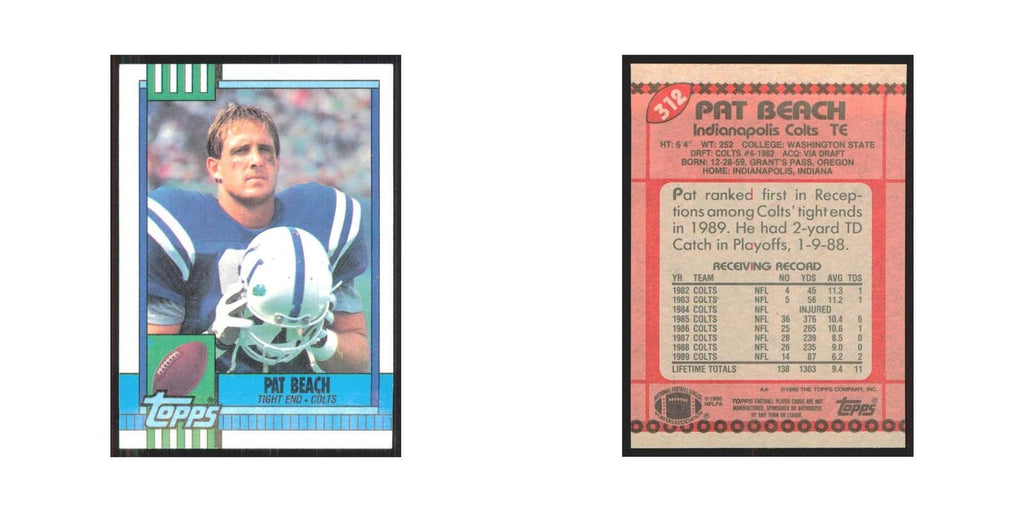 1990 Topps Pat Beach Colts #312