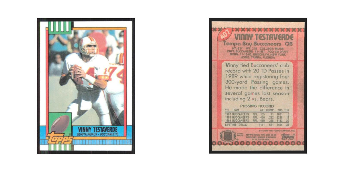 1990 Topps Vinny Testaverde Buccaneers #407