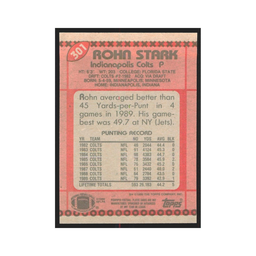 1990 Topps Rohn Stark Colts #301