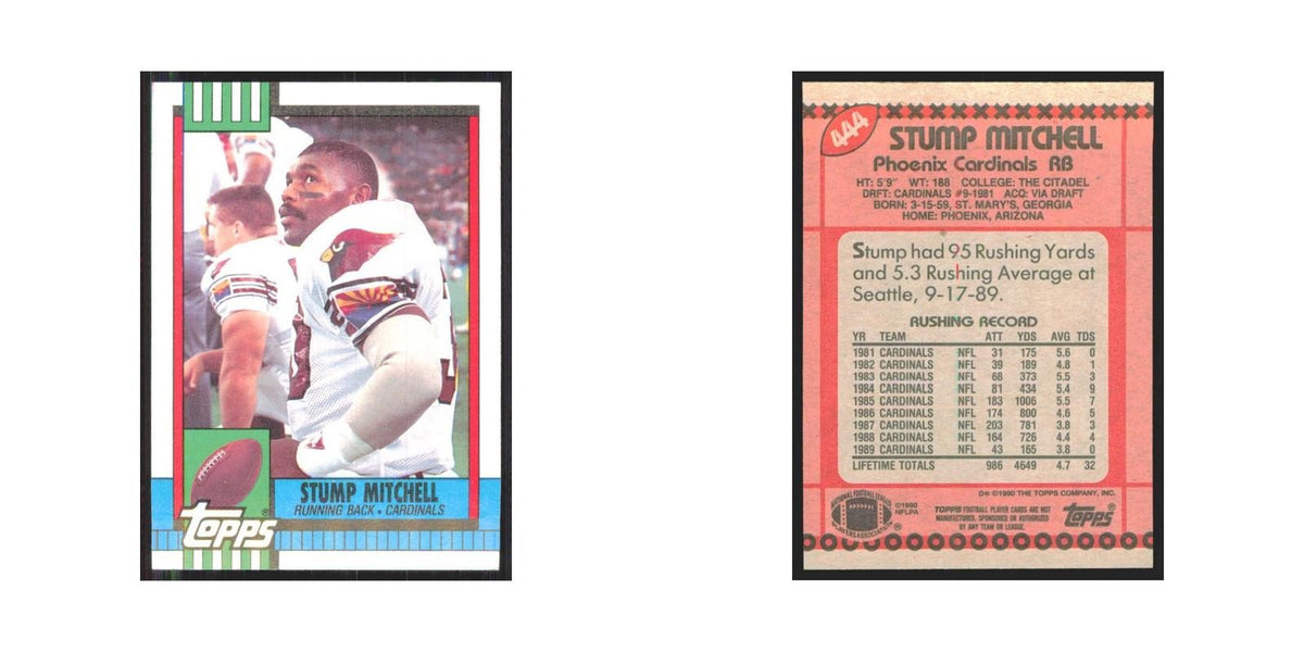 1990 Topps Stump Mitchell Phoenix Cardinals #444