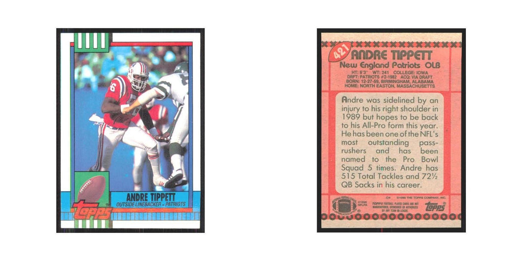 1990 Topps Andre Tippett Patriots #421