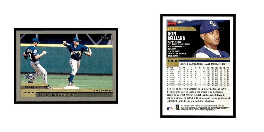 Ronnie Belliard 2000 Topps #414 Milwaukee Brewers Baseball Card NM
