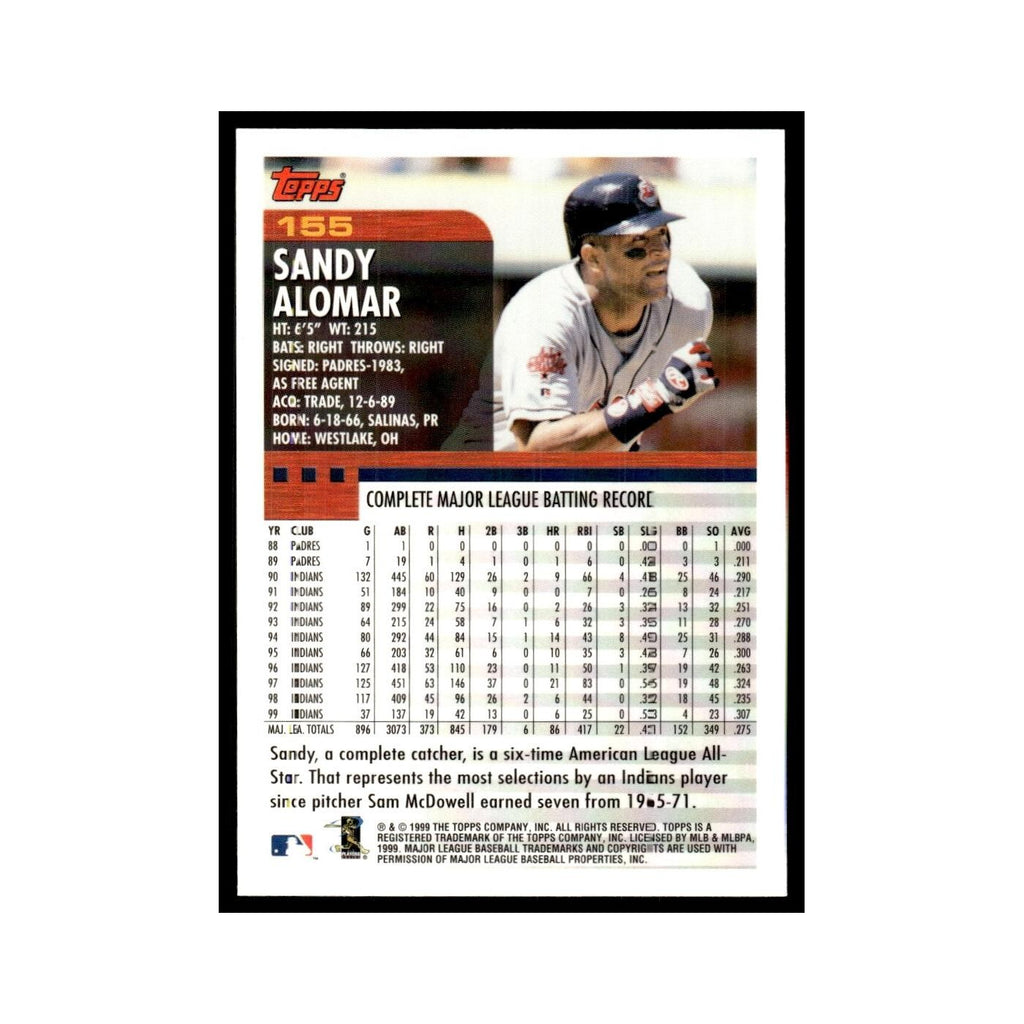 Sandy Alomar Jr. 2000 Topps #155 Cleveland Indians Baseball Card NM