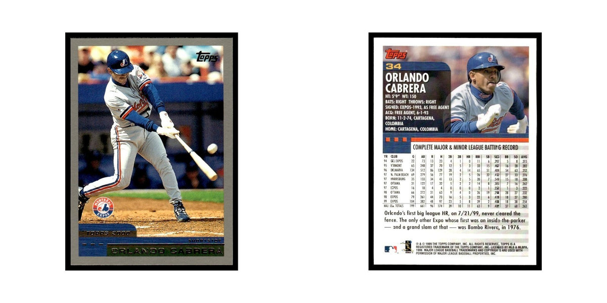 Orlando Cabrera 2000 Topps #34 Montreal Expos Baseball Card NM