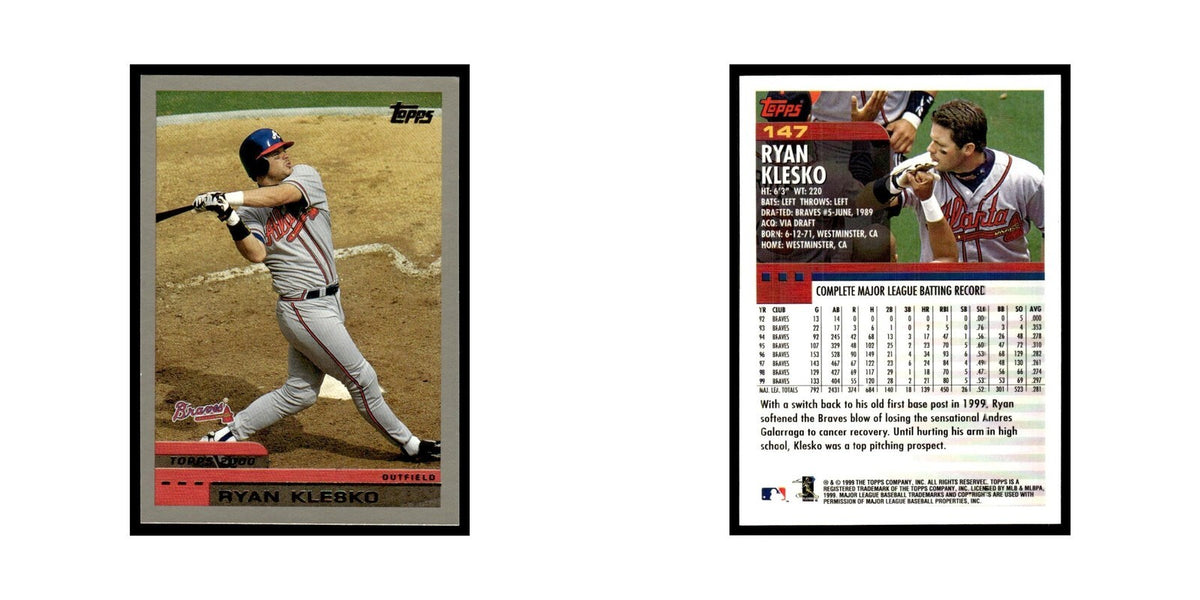 Ryan Klesko 2000 Topps #147 Atlanta Braves Baseball Card NM