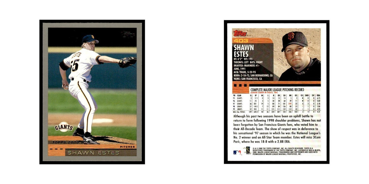 Shawn Estes 2000 Topps #403 San Francisco Giants Baseball Card NM