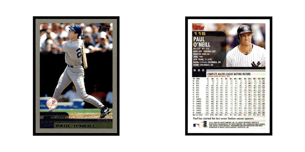 Paul O'Neill 2000 Topps #115 New York Yankees Baseball Card NM