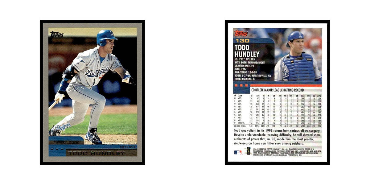 Todd Hundley 2000 Topps #130 Los Angeles Dodgers Baseball Card NM