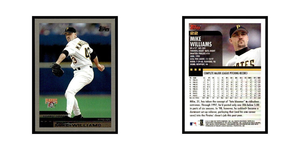 Mike Williams 2000 Topps #22 Pittsburgh Pirates Baseball Card NM
