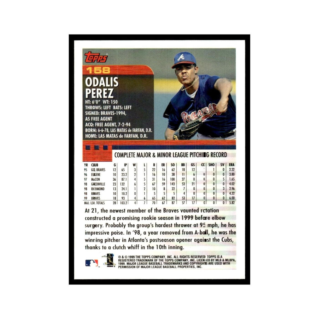 Odalis Perez 2000 Topps #158 Atlanta Braves Baseball Card NM