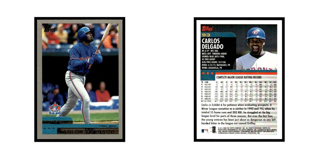 Carlos Delgado 2000 Topps #93 Toronto Blue Jays Baseball Card NM