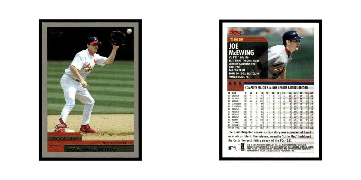 Joe McEwing 2000 Topps #192 St. Louis Cardinals Baseball Card NM
