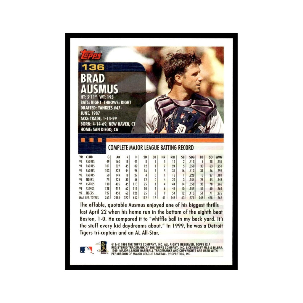 Brad Ausmus 2000 Topps #136 Detroit Tigers Baseball Card NM