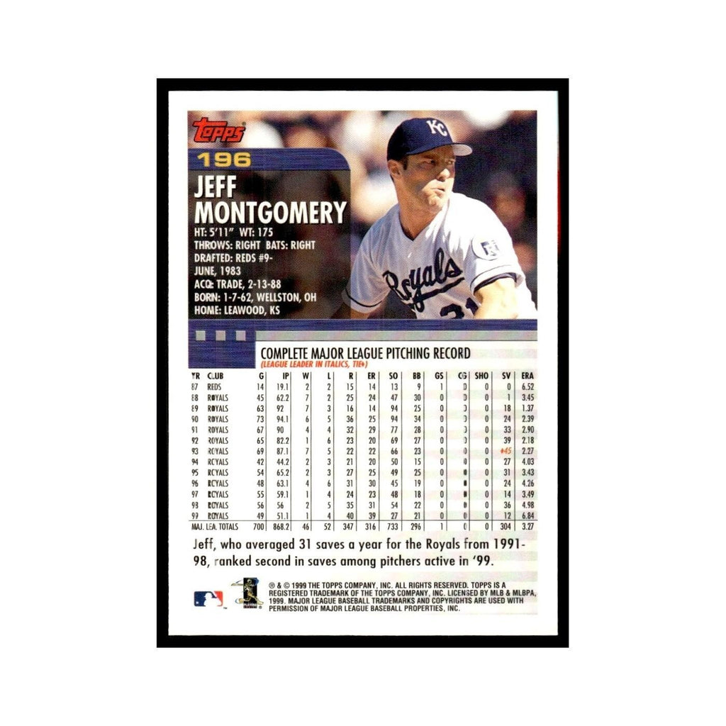 Jeff Montgomery 2000 Topps #196 Kansas City Royals Baseball Card NM