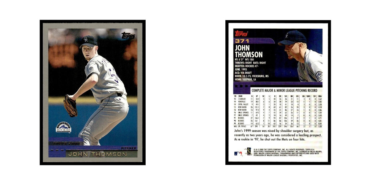 John Thomson 2000 Topps #371 Colorado Rockies Baseball Card NM