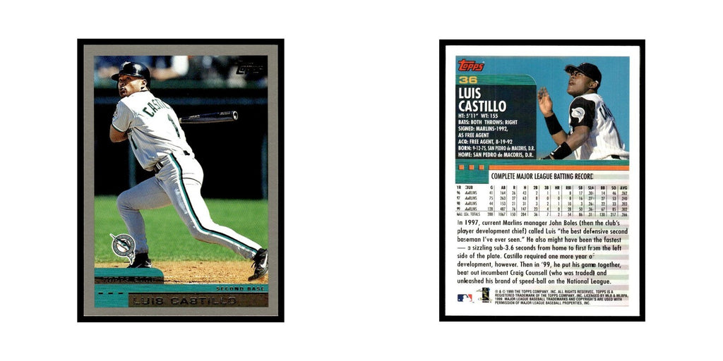 Luis Castillo 2000 Topps #36 Florida Marlins Baseball Card NM