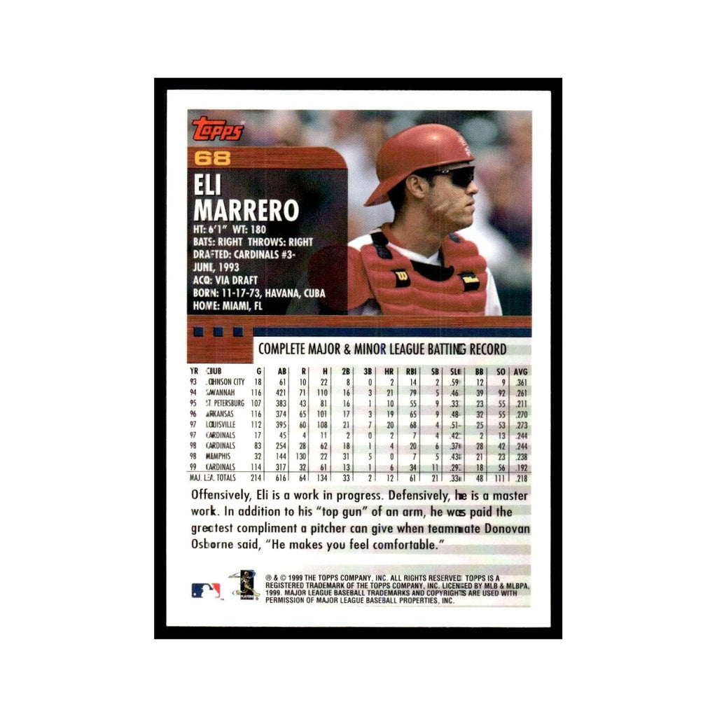 Eli Marrero 2000 Topps #68 St. Louis Cardinals Baseball Card NM