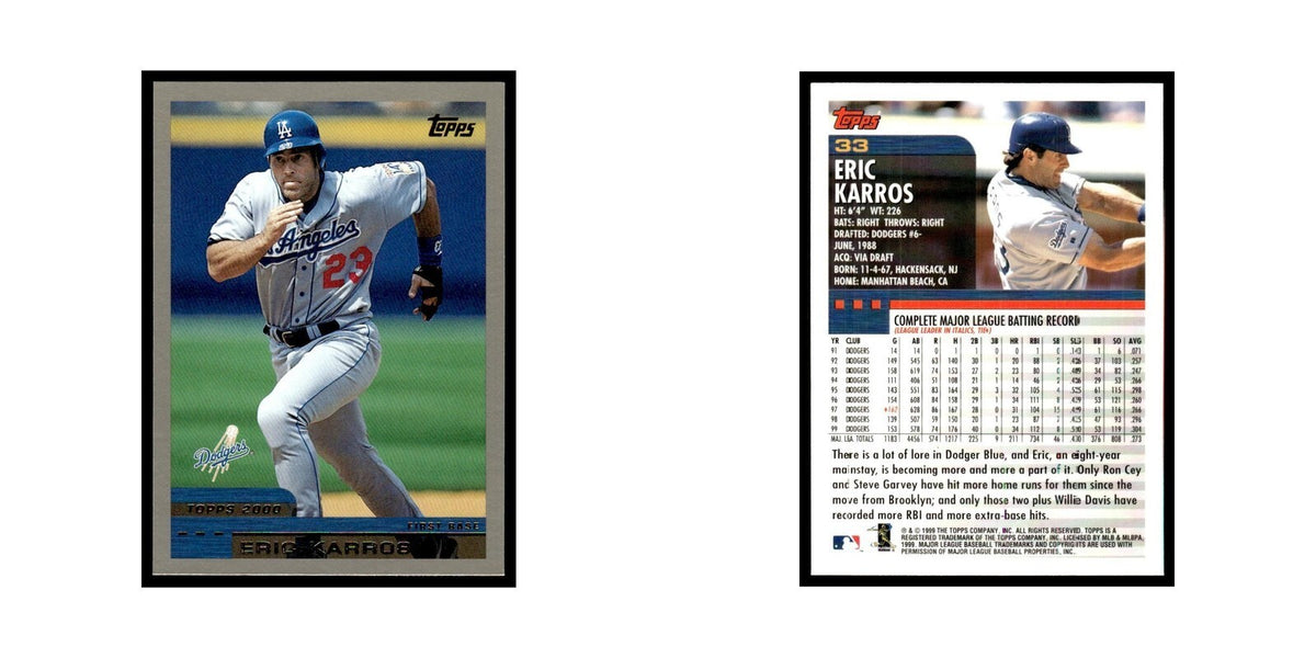Eric Karros 2000 Topps #33 Los Angeles Dodgers Baseball Card NM