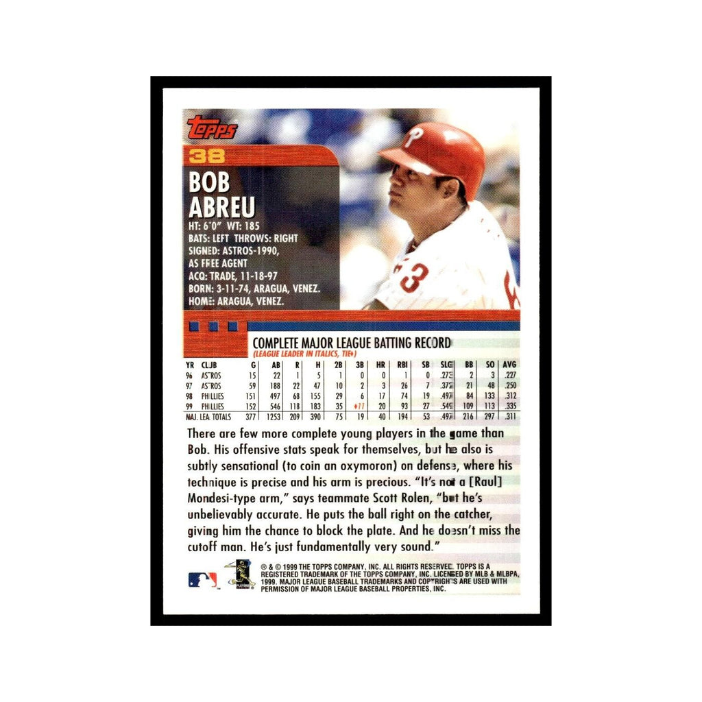 Bobby Abreu 2000 Topps #38 Philadelphia Phillies Baseball Card NM