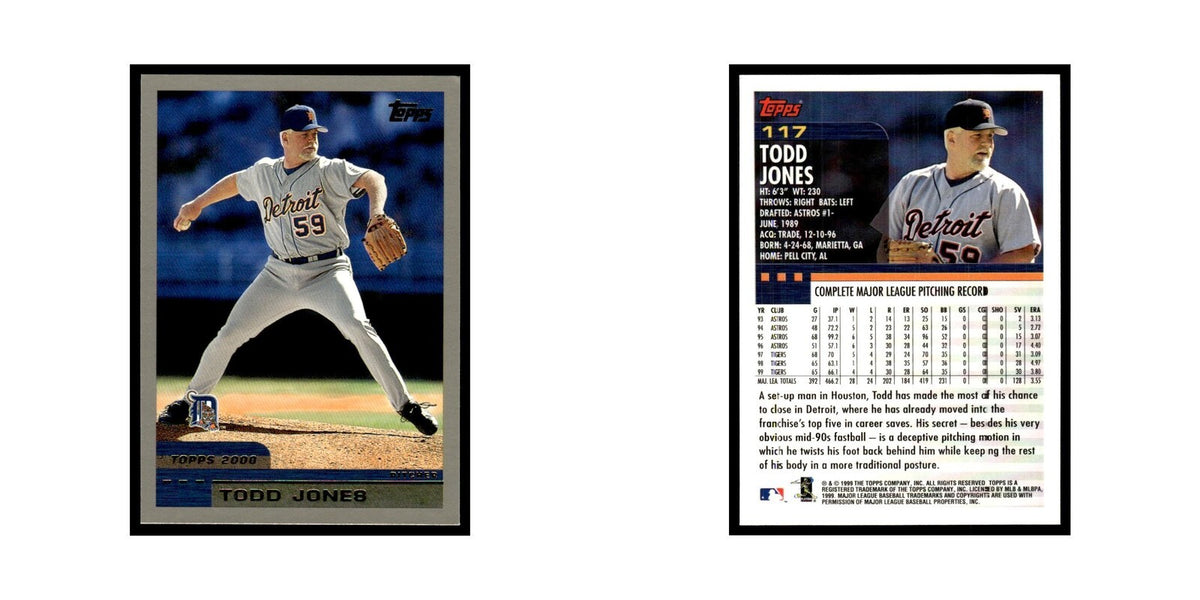 Todd Jones 2000 Topps #117 Detroit Tigers Baseball Card NM